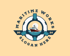 Cargo Cruise Ship Travel logo design