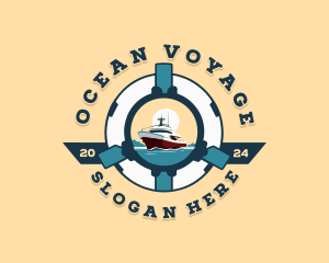 Cargo Cruise Ship Travel logo design