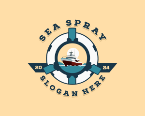 Cargo Cruise Ship Travel logo design