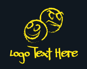 Drawing - Happy Angry Emojis logo design