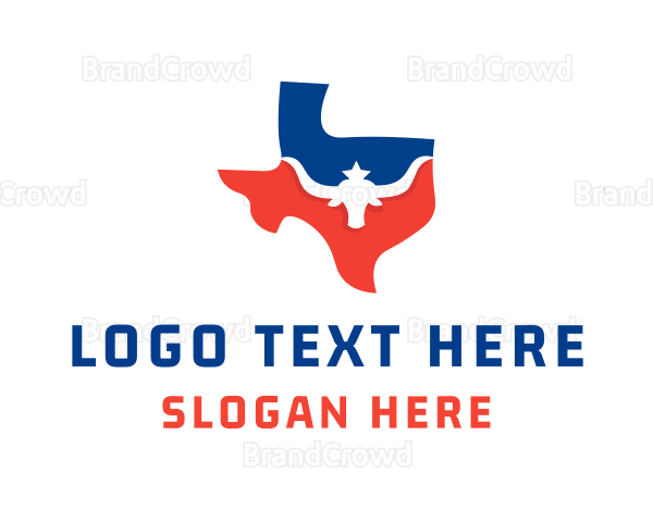 Texas Longhorn Map Logo