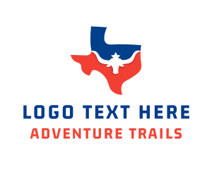 Texas Longhorn Map logo design