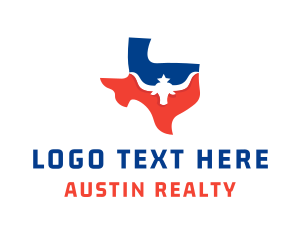 Texas Longhorn Map logo design