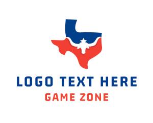 Bull - Texas Longhorn Map logo design