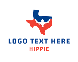 Map - Texas Longhorn Map logo design