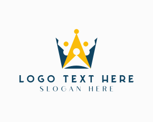 Yellow - Royal Crown Letter W logo design