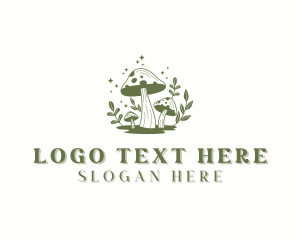 Vegetable - Sparkle Mushroom Botanical logo design
