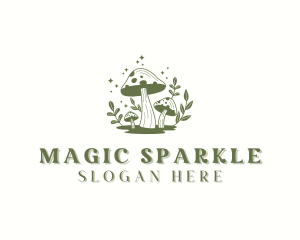 Sparkle Mushroom Botanical logo design