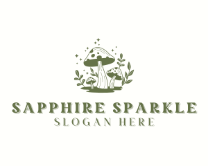 Sparkle Mushroom Botanical logo design