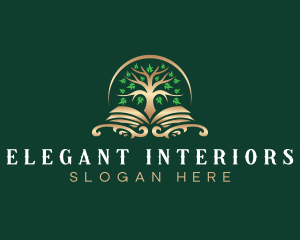 Elegant Book Tree logo design