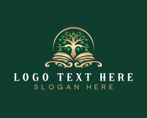 Leaf - Elegant Book Tree logo design