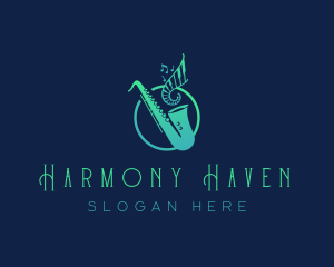 Saxophone Musical Instrument logo design