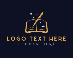 Knowledge - Book Pen Writing logo design
