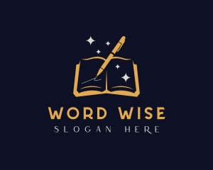Literacy - Book Pen Writing logo design