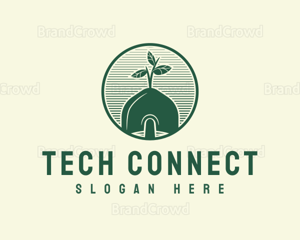 Planting Shovel Tool Logo