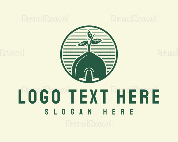 Planting Shovel Tool Logo