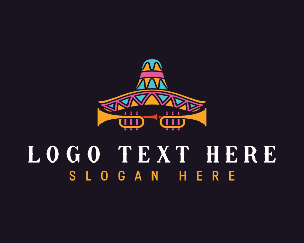 Mariachi - Mexican Mariachi Trumpet logo design