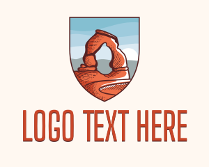 Desert Dunes - Delicate Arch Landmark logo design
