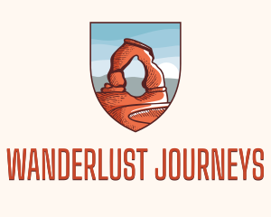 Travelling - Delicate Arch Landmark logo design