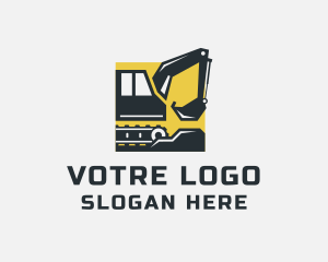 Backhoe Construction Machinery  logo design