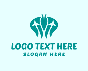 Plane - Leaf Airplane Travel logo design