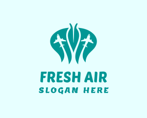 Leaf Airplane Travel logo design