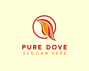 Red Flame Dove logo design