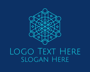 Light Blue - Intersecting Astral Star logo design