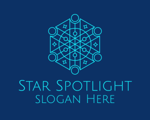 Intersecting Astral Star logo design