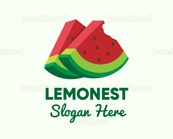 3D Watermelon Slice Logo