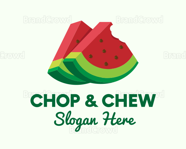 3D Watermelon Slice Logo
