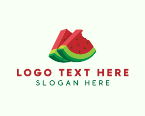 Plant - 3D Watermelon Slice logo design