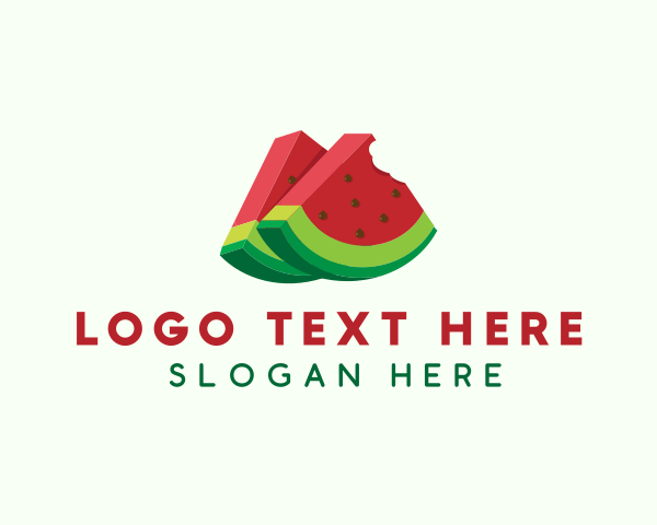 Delicious - 3D Fruit Watermelon Slice logo design