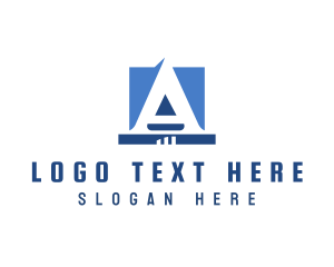 Negative Space - Modern Business Letter A logo design