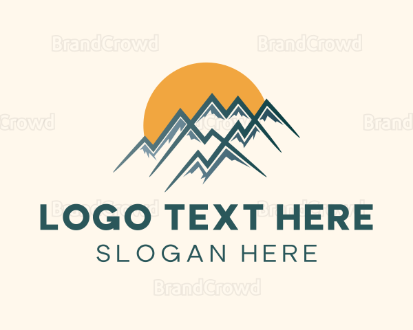 Mountain Peak Sunset Logo