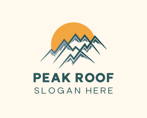 Mountain Peak Sunset logo design