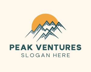 Mountain Peak Sunset logo design