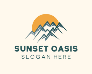 Mountain Peak Sunset logo design