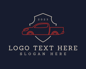 Auto Shop - Minimalist Pickup Car Shield logo design