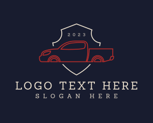 Car Repair - Minimalist Pickup Car Shield logo design