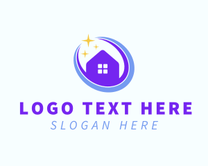 Clean - Housekeeping House Sparkles logo design