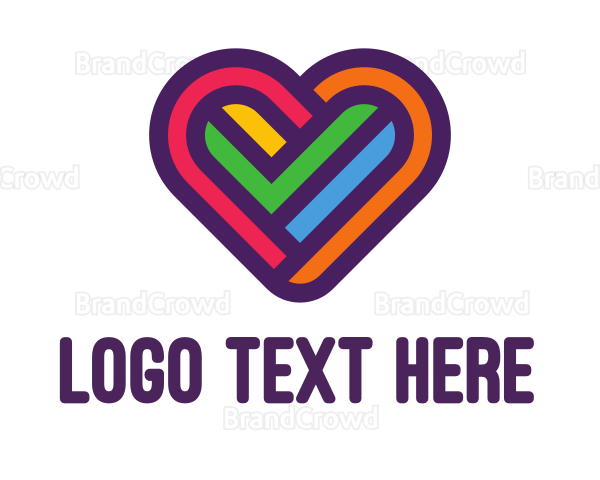 Colorful Heart Love Logo