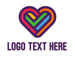 Pride - Colorful Heart Love logo design