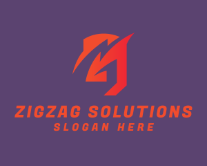 Zigzag - Orange Letter G logo design