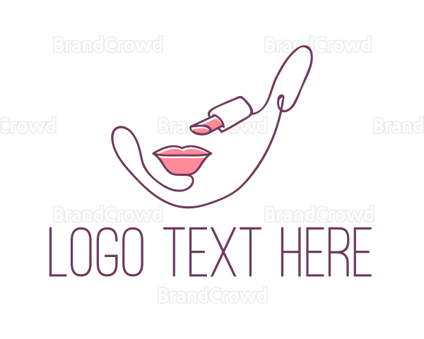 Beauty Lipstick Line Art Logo