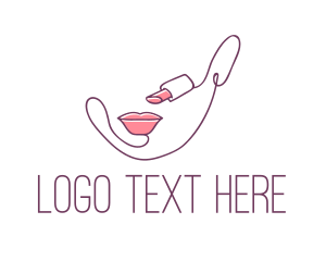 Adult - Beauty Lipstick Line Art logo design