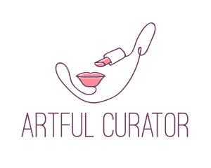 Beauty Lipstick Line Art  logo design