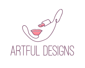 Beauty Lipstick Line Art  logo design