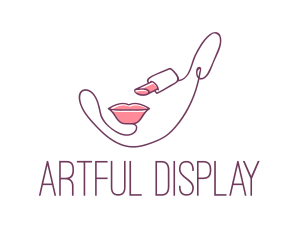 Beauty Lipstick Line Art  logo design