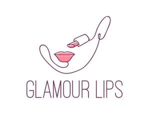 Lipstick - Beauty Lipstick Line Art logo design